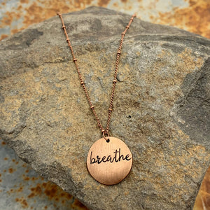 Buffalo Girls Salvage Necklace Buffalo Girls Salvage - Breathe Hand Stamped Copper Necklace