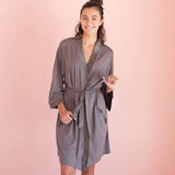 Faceplant Dreams Robes and Kimonos Large/Extra Large Faceplant Dreams - Bamboo Kimono Robe - Earl Grey