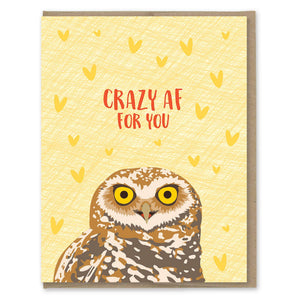 Modern Printed Matter Cards Modern Printed Matter - Crazy AF Owl Card